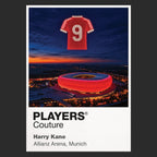 Harry Kane Bayern Munich number 9 Icons in Lights Frame artwork in black
