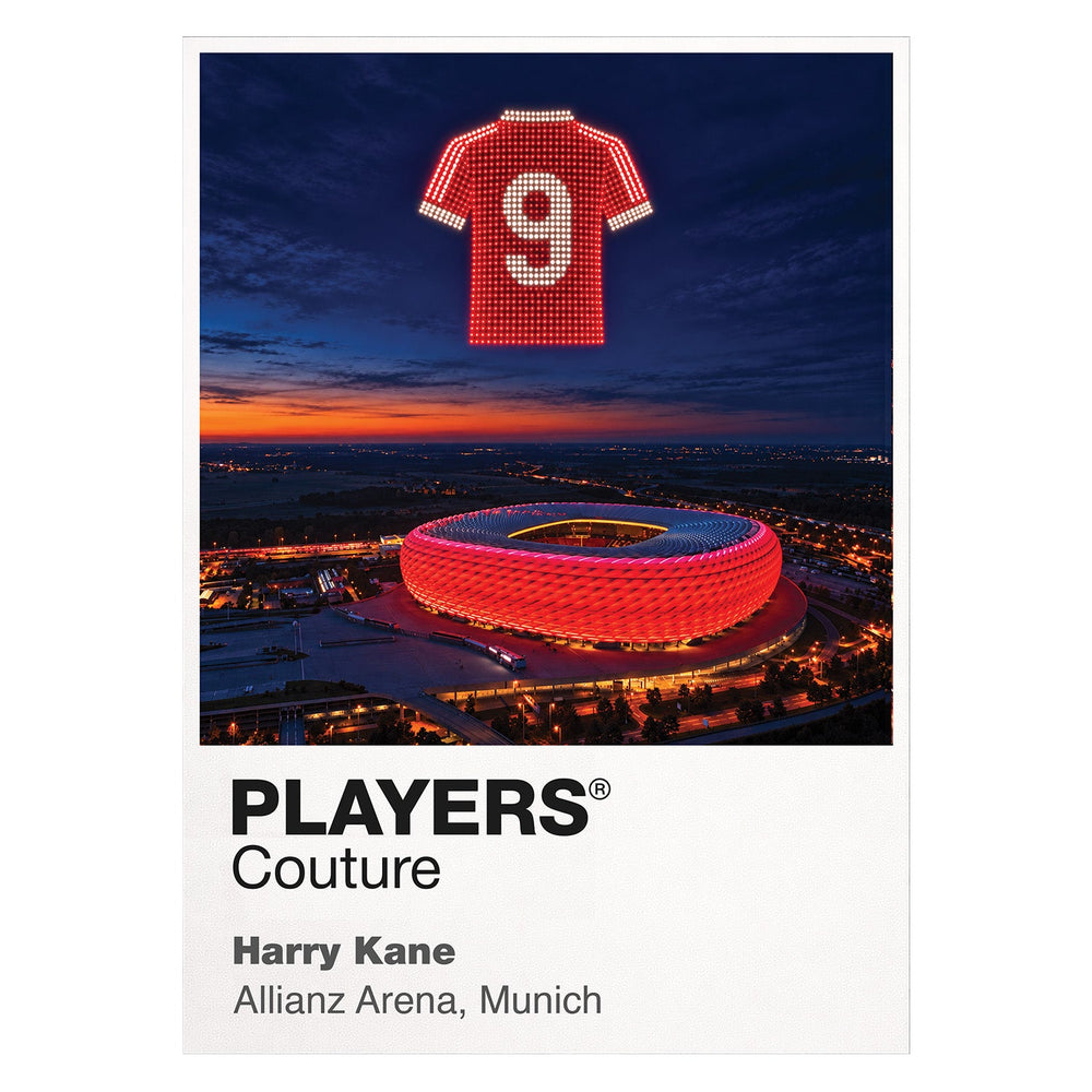 Harry Kane Bayern Munich number 9 Icons in Lights Frame artwork in white