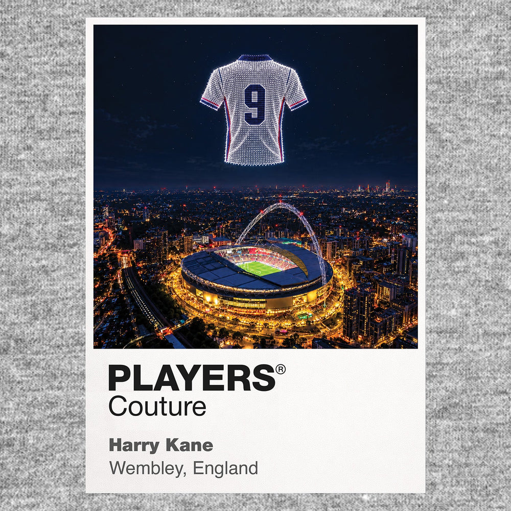 Harry Kane England number 9 Icons in Lights Frame artwork in grey