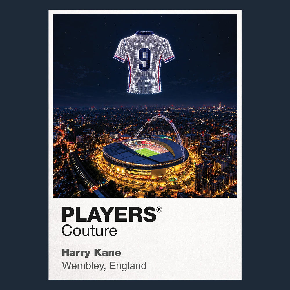 Harry Kane England number 9 Icons in Lights Frame artwork in navy