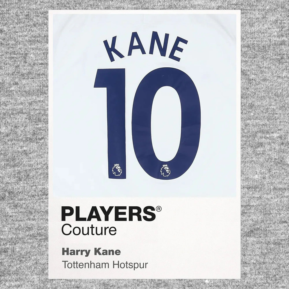 Harry Kane 10 Football Shirt Frame Men's Hoodie – grey close-up detail shot of the Harry Kane Players Couture logo design