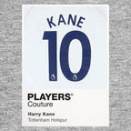 Harry Kane 10 Football Shirt Frame Men's Hoodie – grey close-up detail shot of the Harry Kane Players Couture logo design