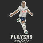 Harry Kane Badge Men's T-Shirt – black close-up detail shot of the Harry Kane Players Couture logo design