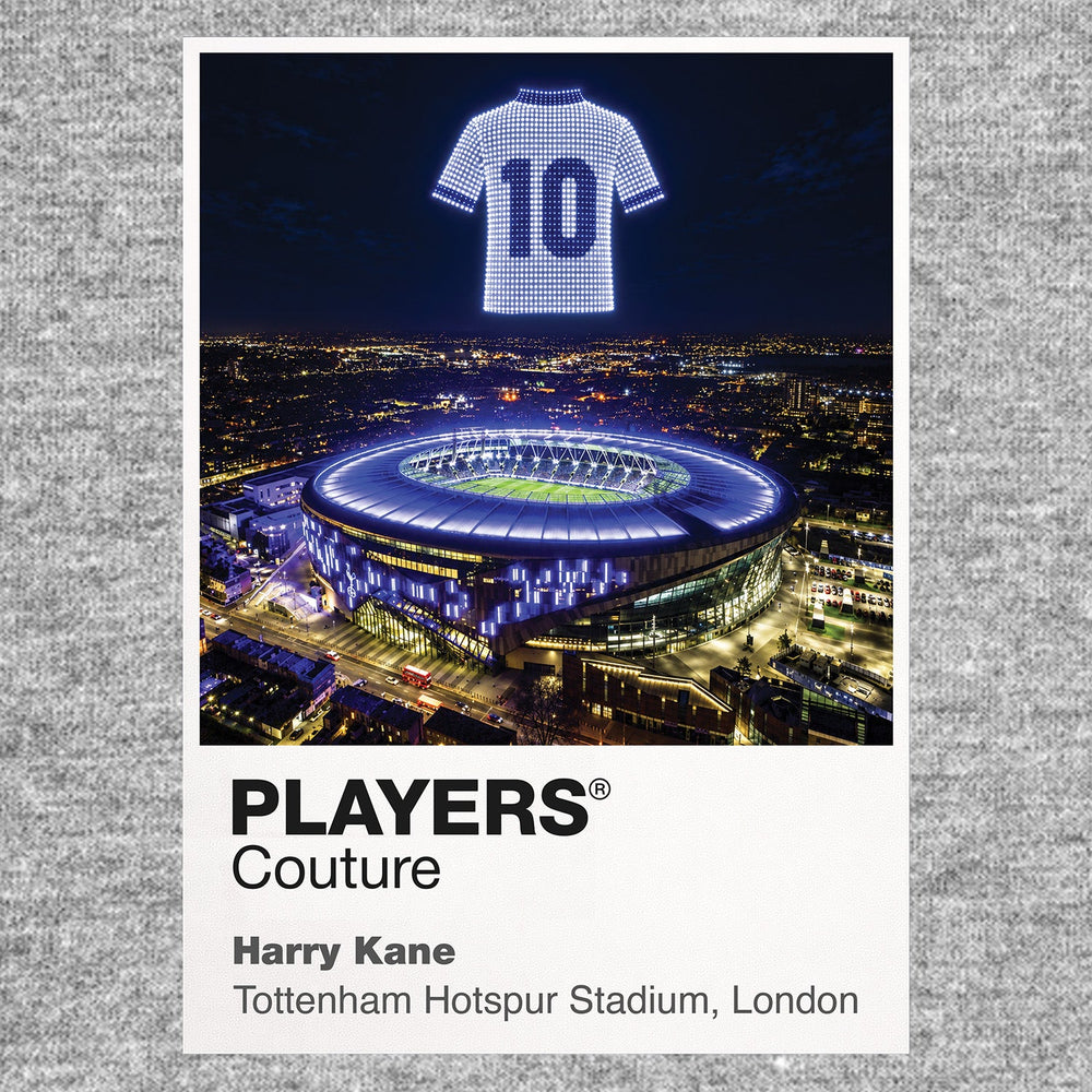 Harry Kane Tottenham Hotspur number 10 Icons in Lights Frame artwork in grey