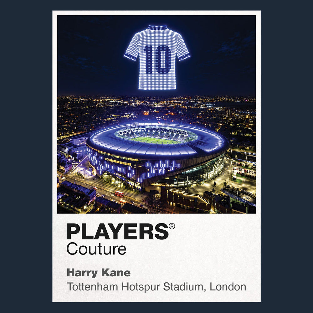 Harry Kane Tottenham Hotspur number 10 Icons in Lights Frame artwork in navy
