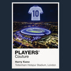 Harry Kane Tottenham Hotspur number 10 Icons in Lights Frame artwork in navy