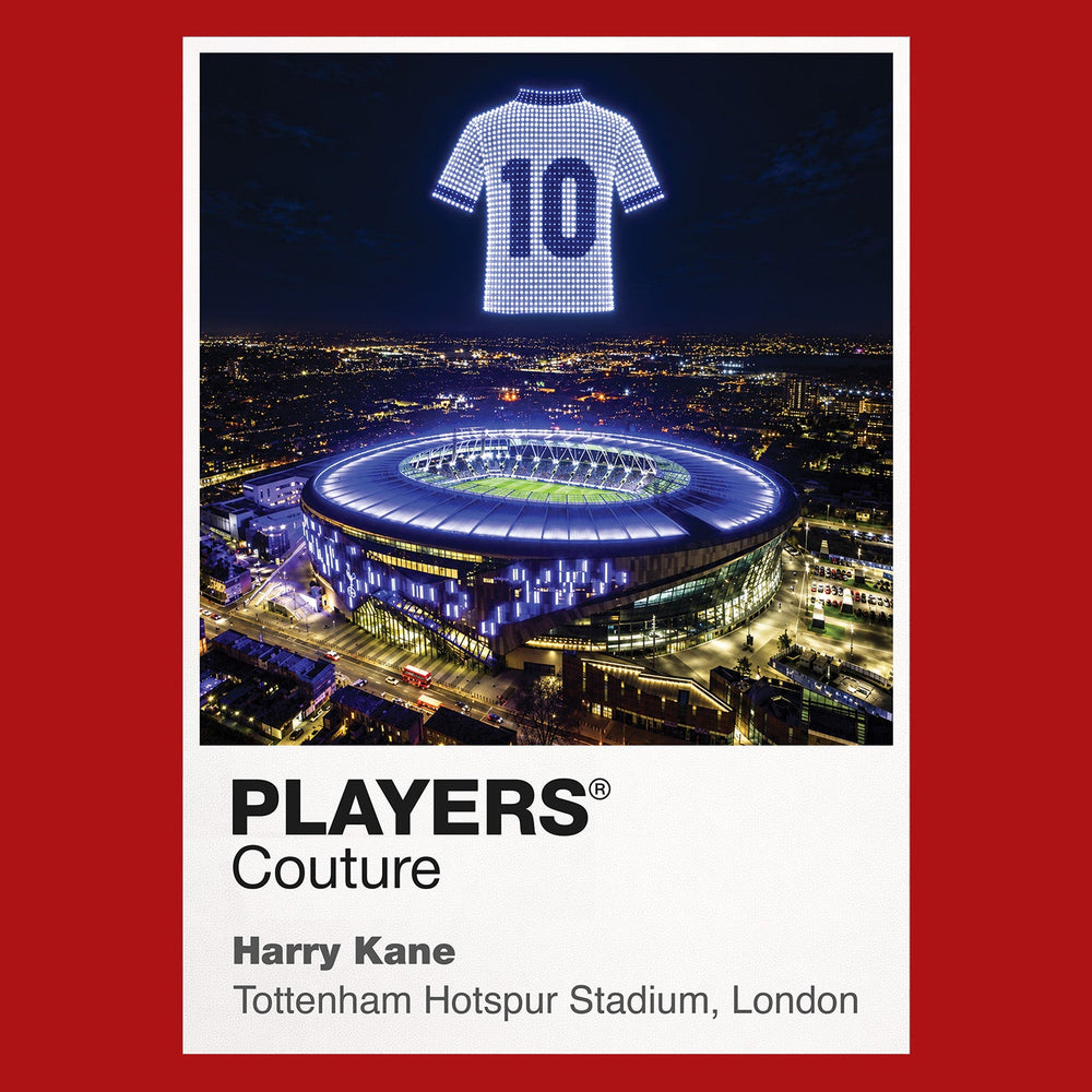 Harry Kane Tottenham Hotspur number 10 Icons in Lights Frame artwork in red