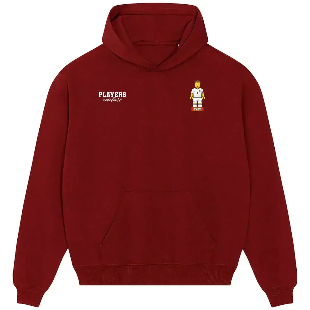 Harry Kane Toy hoodie – red men's hoodie featuring the Harry Kane Toy Players Couture logo