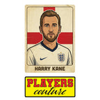 Harry Kane 2 World Cup Sticker Men's T-Shirt – close-up detail shot of the Harry Kane 2 World Cup Players Couture logo design