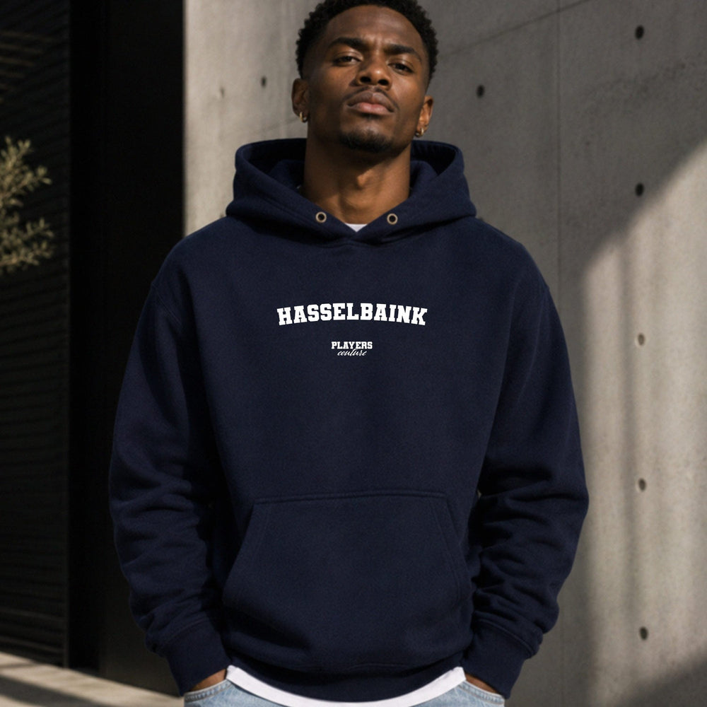 hasselbaink name-print hoodie - navy