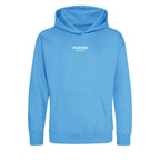 Essentials Collection hoodie – blue kids' hoodie with white Essentials Collection letters and Players Couture logo on the