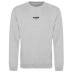 Essentials Collection hoodie – grey men's hoodie with black Essentials Collection letters and Players Couture logo on the