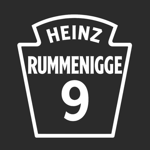 Heinz Rummenigge Logo Men's Hoodie – black close-up detail shot of the Heinz Rummenigge Players Couture logo design