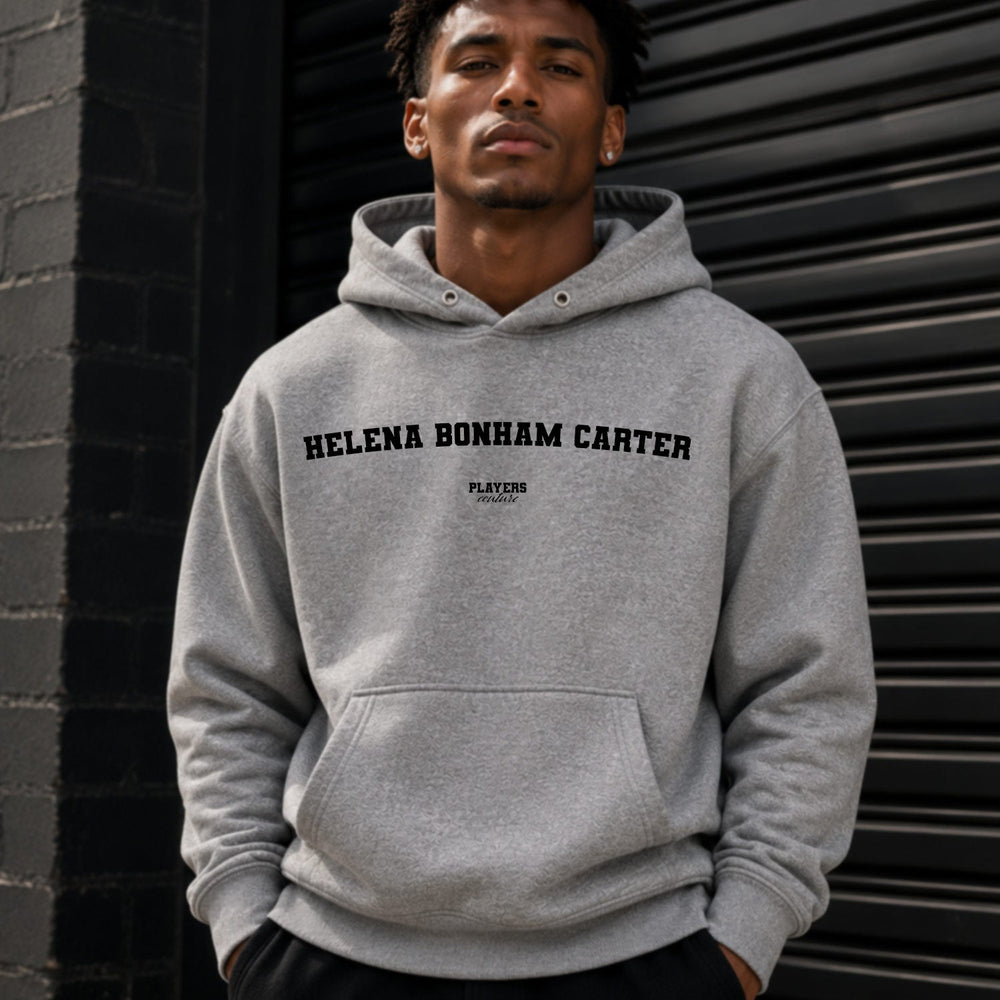 helena-bonham-carter name-print hoodie - grey