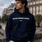 helena-bonham-carter name-print hoodie - navy