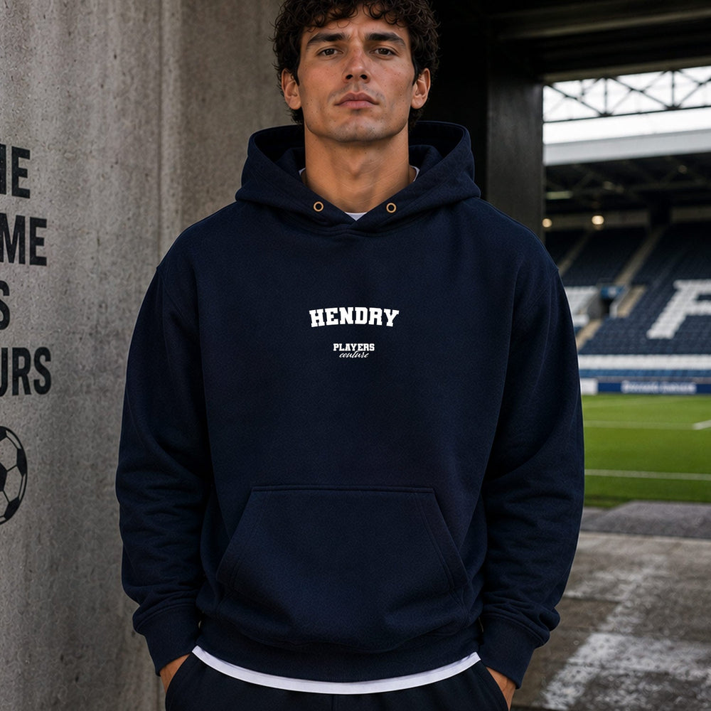 hendry name-print hoodie - navy
