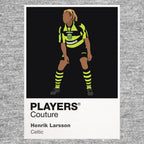Henrik Larsson Celtic away Icon Frame artwork in grey
