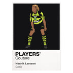 Henrik Larsson Celtic away Icon Frame artwork on white