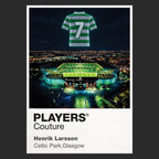 Henrik Larsson Celtic number 7 Icons in Lights Frame artwork in black