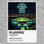 Henrik Larsson Celtic number 7 Icons in Lights Frame artwork in grey