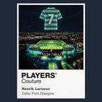 Henrik Larsson Celtic number 7 Icons in Lights Frame artwork in navy