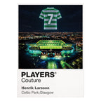 Henrik Larsson Celtic number 7 Icons in Lights Frame artwork in white