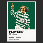 Henrik Larsson Glasgow Celtic Icon Frame Men's Hoodie — Black Artwork