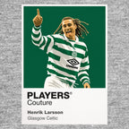 Henrik Larsson Glasgow Celtic Icon Frame Men's Hoodie — Gray Artwork