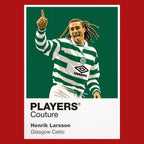 Henrik Larsson Glasgow Celtic Icon Frame Men's Hoodie — Red Artwork