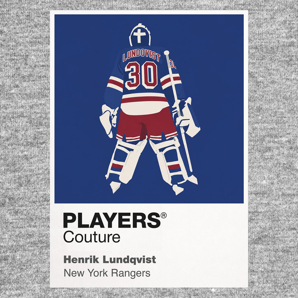 Henrik Lundqvist 1 Rangers Ice Hockey Icon Frame Men's T-Shirt – image 7