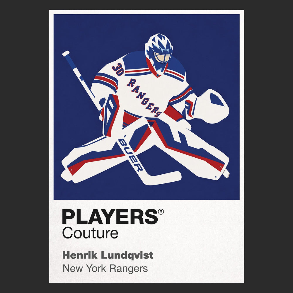 Henrik Lundqvist 2 Rangers Ice Hockey Icon Frame Men's Hoodie – image 9
