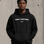 henry-armstrong name-print hoodie - black