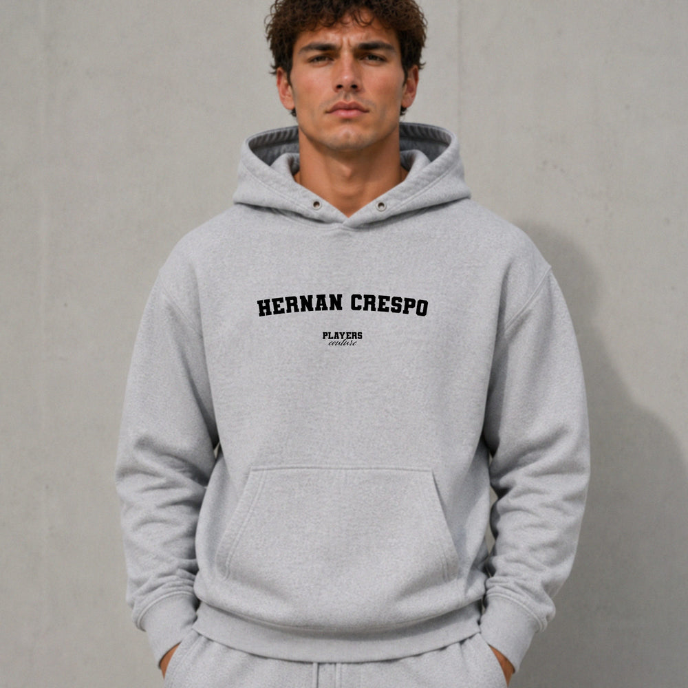 hernan-crespo name-print hoodie - grey