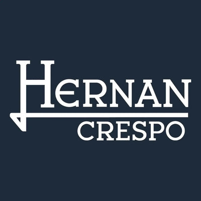 Hernan Crespo Logo Men's T-Shirt – navy close-up detail shot of the Hernan Crespo Players Couture logo design