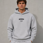 heroes name-print hoodie - grey