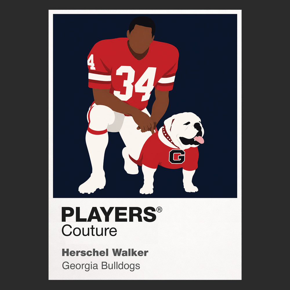 Herschel Walker Georgia Bulldogs American Football Icon Frame Men's Hoodie