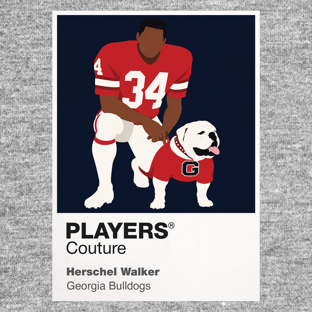 Herschel Walker Georgia Bulldogs American Football Icon Frame Men's T-Shirt