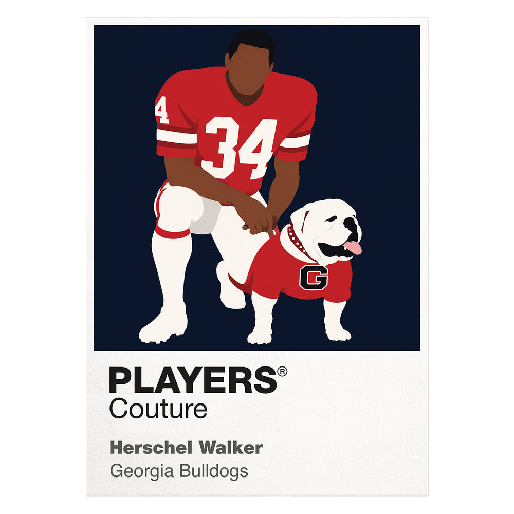 Herschel Walker Georgia Bulldogs American Football Icon Frame Men's T-Shirt