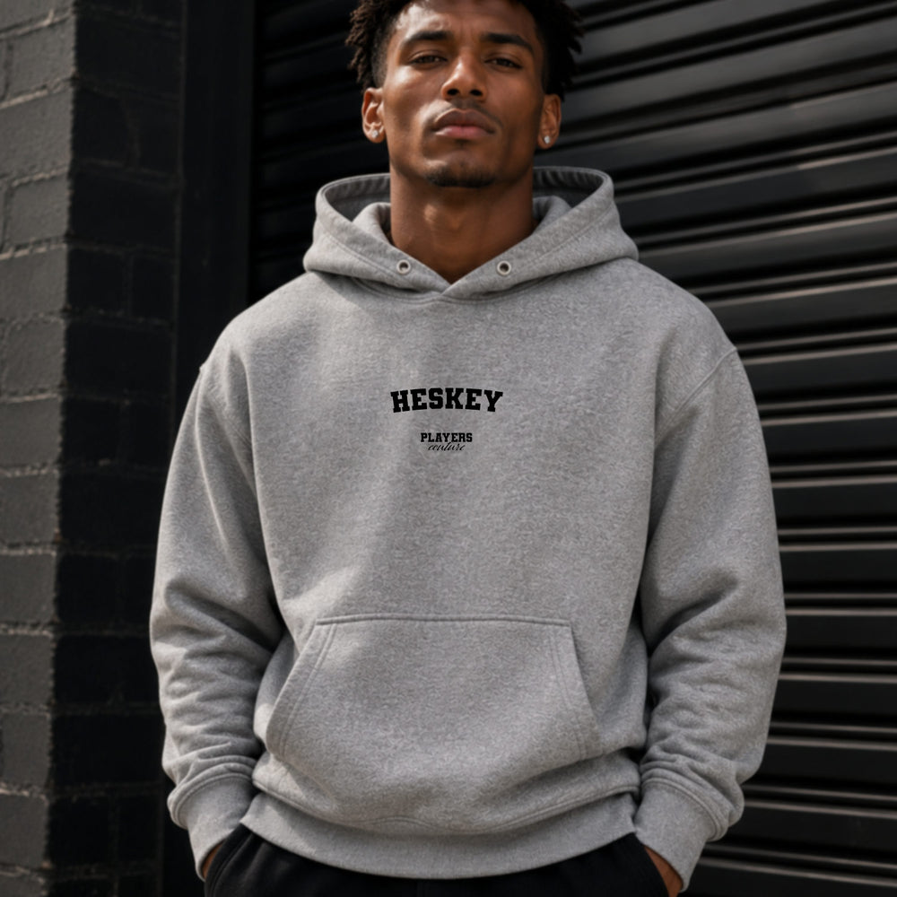 heskey name-print hoodie - grey
