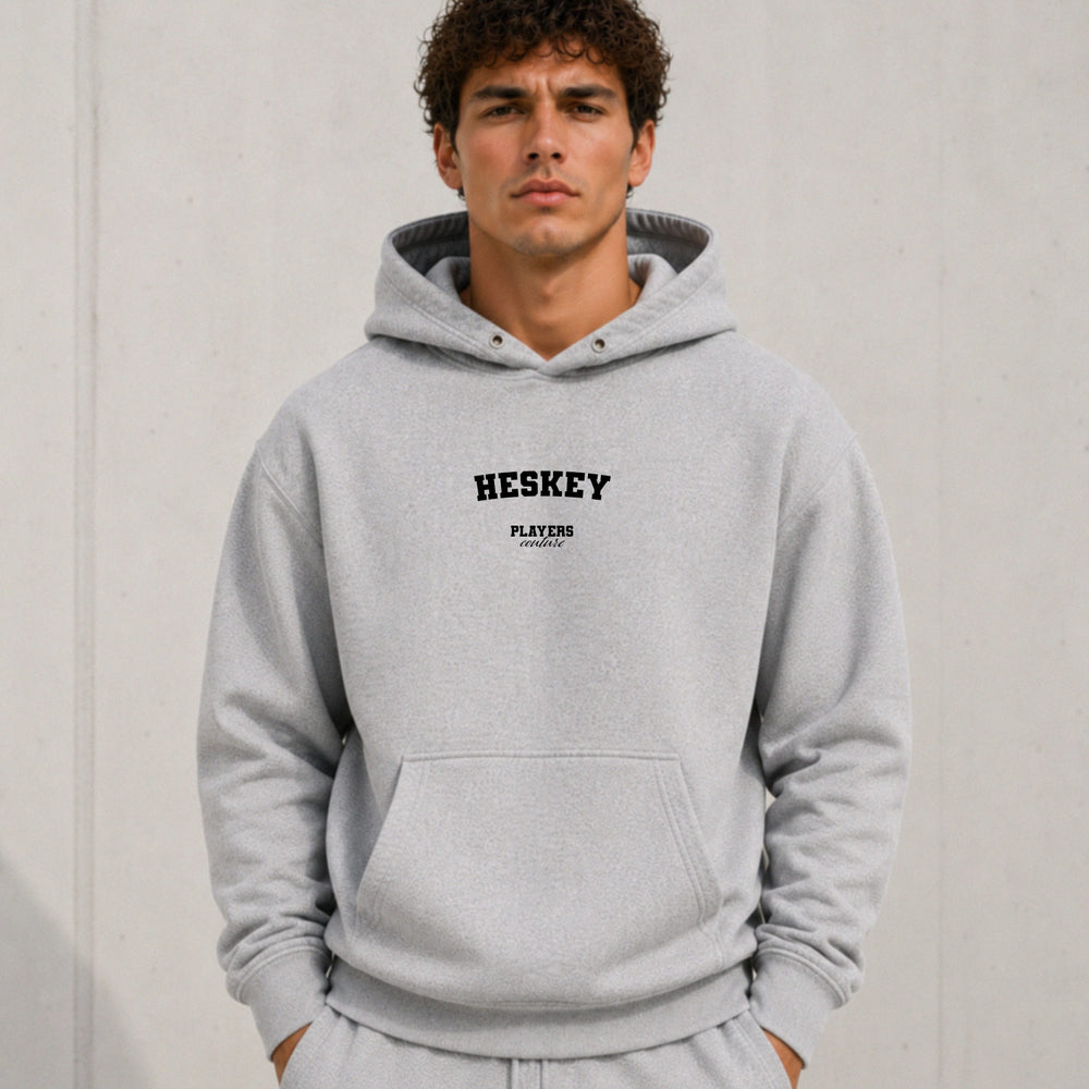 heskey name-print hoodie - grey
