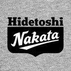 Hidetoshi Nakata Logo Men's Hoodie – grey close-up detail shot of the Hidetoshi Nakata Players Couture logo design
