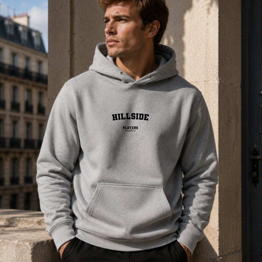 hillside name-print hoodie - grey