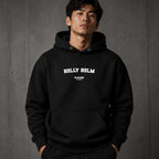 holly-holm name-print hoodie - black