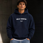 holly-hunter name-print hoodie - black