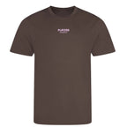 Essentials Collection t-shirt – pink men's t-shirt with black Essentials Collection letters and Players Couture logo on the