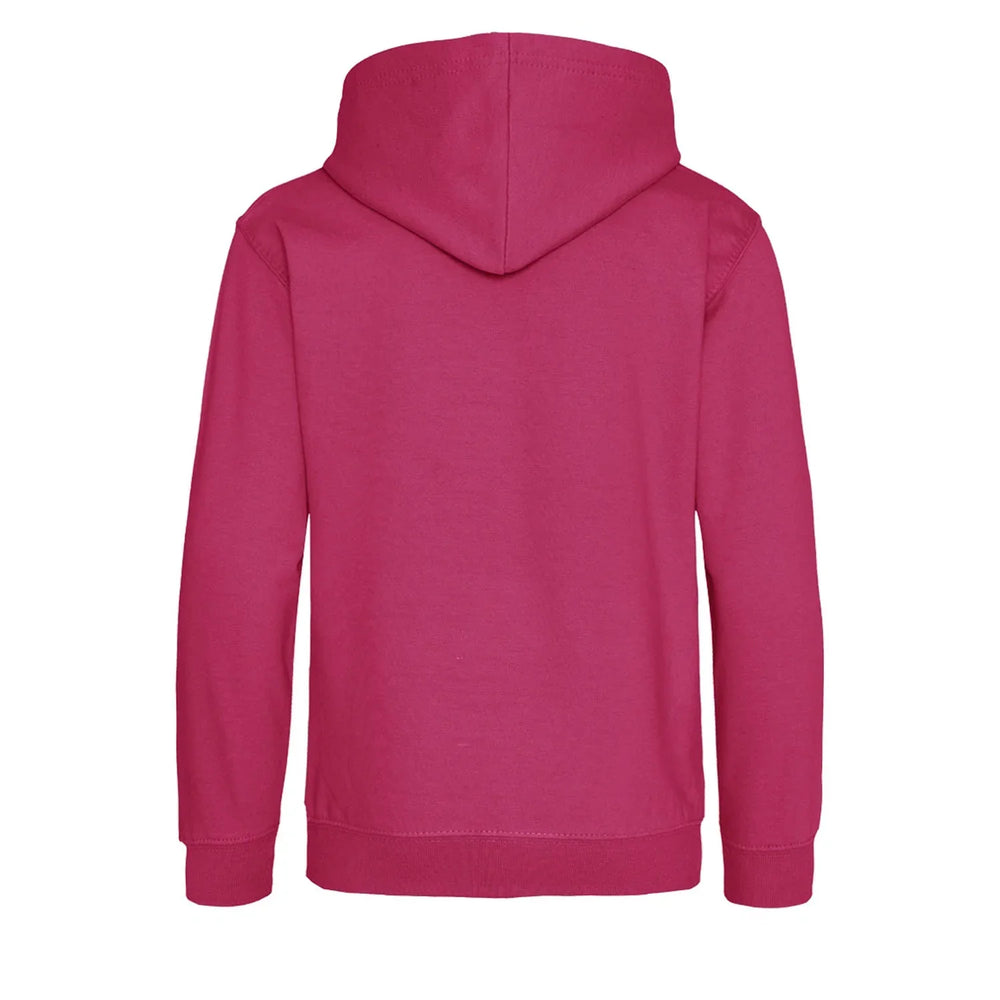Essentials Collection hoodie – pink kids' hoodie with black Essentials Collection letters and Players Couture logo on the