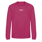 Essentials Collection hoodie – pink kids' hoodie with black Essentials Collection letters and Players Couture logo on the