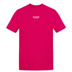 Essentials Collection t-shirt – pink men's t-shirt with black Essentials Collection letters and Players Couture logo on the