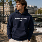howard-kendall name-print hoodie - navy