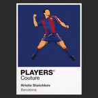 Hristo Stoichkov Barcelona Icon Frame Men's Hoodie — Black Artwork